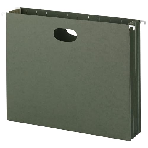 Smead Hanging File Pocket with Full-Height Gusset, 3-1/2" Expansion, Letter Size, Standard Green, 10 per Box (64220)
