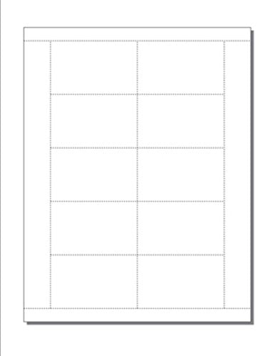 Print-Ready Business Cards (2" x 3-1/4"), 10-UP, Perfed for Separation on 8-1/2" x 11" White 67lb Vellum Paper - 250 Sheets (2500 Business Cards)