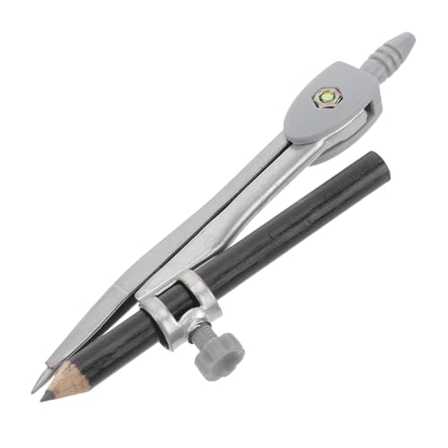 MENGKK Drafting Compasses Geometry Set for Students Compas Metal Compass Drafting Tools Circle Drawing Tool Metal Compass for Geometry(Grey)