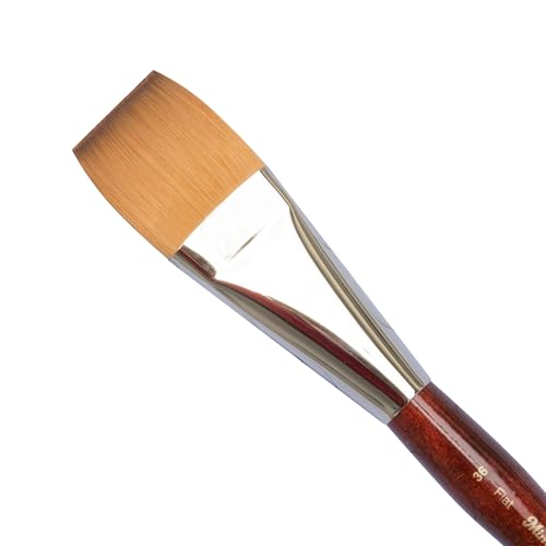 Creative Mark Mimik Kolinsky Watercolor Brush - # 36 Flat - Short Handle Synthetic Paint Brush - Handmade in Germany - Synthetic Sable Paint Brushes for Professional Artists - Animal-Friendly