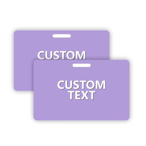 100 Pack Light Purple ID Badge - Premium Custom PVC Cards with Punch - Double Sided Print CR80 30mil Horizontal Graphic Quality PVC Cards for Business Office, Hospital, School, Specialist