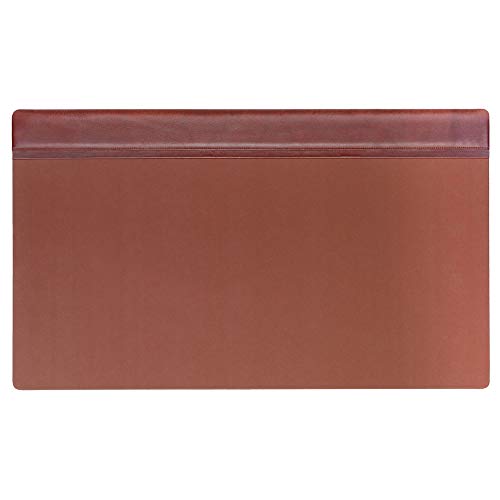 Dacasso Mocha Leather 34" X 20" Top-Rail Desk Pad