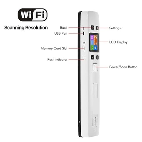 Document Camera, Mini Portable A4 Document and Image Scanner, 1050 Dpi JPG/PDF, High Speed ​​Portable for School and Business Use for Live Demo(White,Without WiFi)