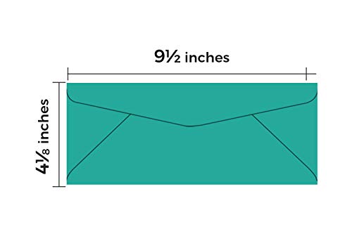 #10 Teal Color Envelopes | Colored Standard Business Size Mailers | Value Pack of 500 Per Pack | 4 1/8 x 9 1/2 Inches (Teal)