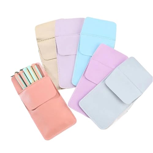 Yiodauh pocket protector 12pcs Pen Bag Doctors Nurses Accessories Double-Layer Leather Holder Pocket Protector Pencil Case Leak-Proof Pouch