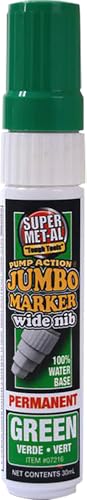 Super Met-Al Jumbo Waterbase Pump Action Permanent Paint Marker (Green) - 12 PACK