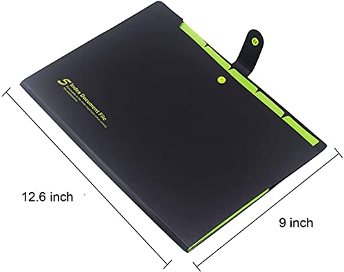 HBJWOV A4 Plastic Muilt-Colors Accordion File Folders,Expanding File Folders with 6 Pockets,with Snap Closure,for School Home Office(E)