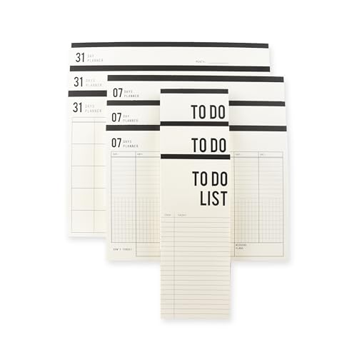 Kariniti Productivity Planner Bundle – 9 Undated Tear-Off Pads (3 Complete Sets): To-Do, 7-Day Weekly & 31-Day Monthly – 450 FSC® Sheets – Minimalist Desk Set & Gift (Pack of 3)