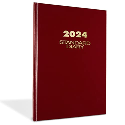 AT-A-GLANCE 2024 Daily Diary, Standard Planner Journal, 12 Month, 7-3/4" x 12", Large, Hardcover, Red (SD3761324)