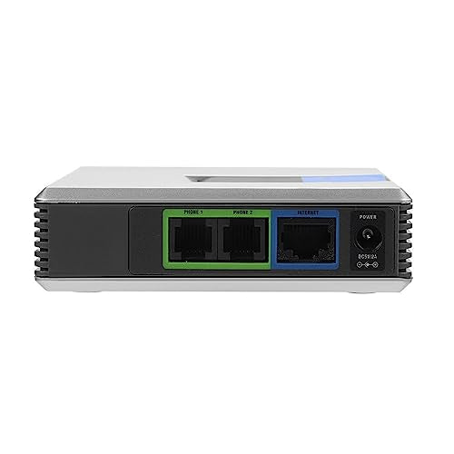 LICAEVEY VoIP Gateway 2 Ports SIP V2 Protocol Internet Adapter with SIP RJ45 Network Cable for PAP2T (US Plug)