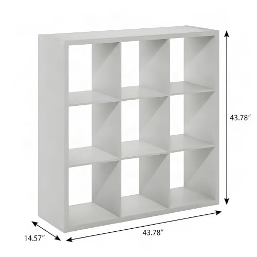 Furnifact Engineered Wood 9-Cube Shelving Unit with Open-Back Design