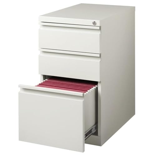 Hirsh Commercial Grade 20 Inch Deep Full Extension 3 Drawer File Cabinet in Light Gray