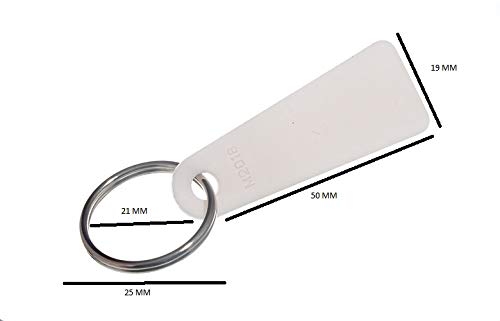 500 x Key Rings & Identity Label and Rings 25MM White