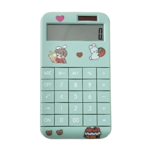 QERTYHJK Cute Cartoon Calculator Fashion Student Portable Small Solar Financial Cashier Girl 12-bit