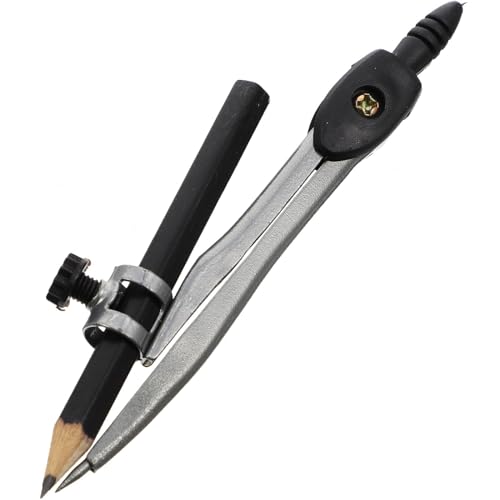 MENGKK Drafting Compasses Geometry Set for Students Compas Metal Compass Drafting Tools Circle Drawing Tool Metal Compass for Geometry(Grey)