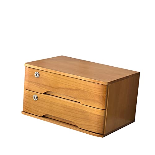 EliteBloom Desktop File Cabinet - Solid Wood Storage Box - Desktop Organizer, Solid Wood Storage Box Small Chest of Drawers Put A4 Paper, Small Chest of Drawers Put A4 Paper,B-2 Drawers