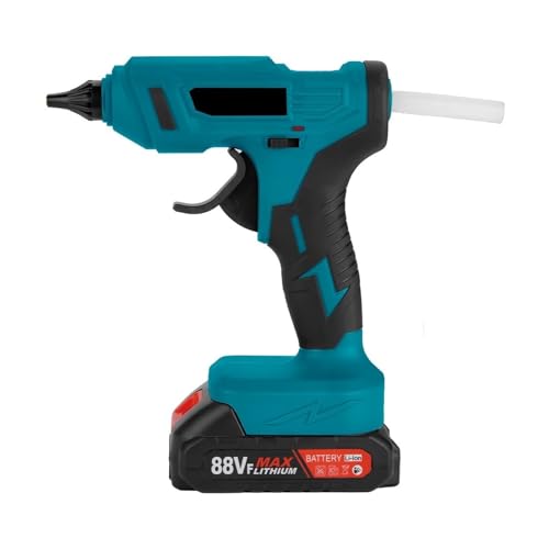 LIBODD Hot Glue Gun 280°C Electric Hot Melt Glue Gun Portable Rechargeable DIY Repair Tool with 10pcs Glue Sticks Set for 18V Battery for DIY Arts, Crafts and Quick Repairs(1 Battery)