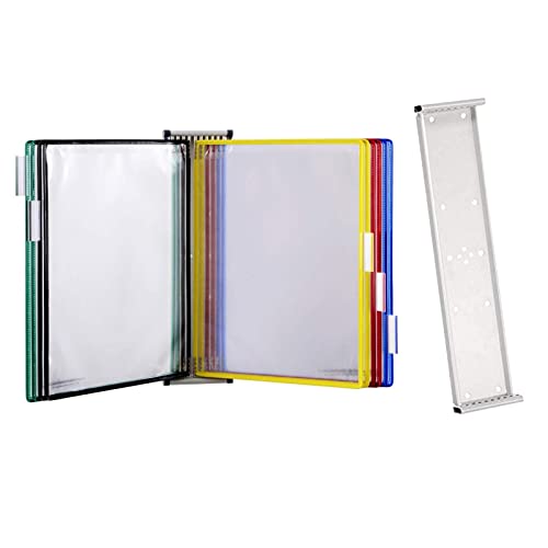NUHSLF Wall Mount Reference Organizer - Catalog Display Rack, 10 Double-Sided Panels Wall Reference System - 20 Sheet Capacity Deluxe Catalog Display Racks - Letter-Size