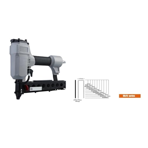 Pneumatic Stapler ，Powered Upholstery Stapler 9240/9040 Pneumatic Stapler Nail Gun Heavy Duty Narrow Crown Stapler 440K for 18GA(9040)