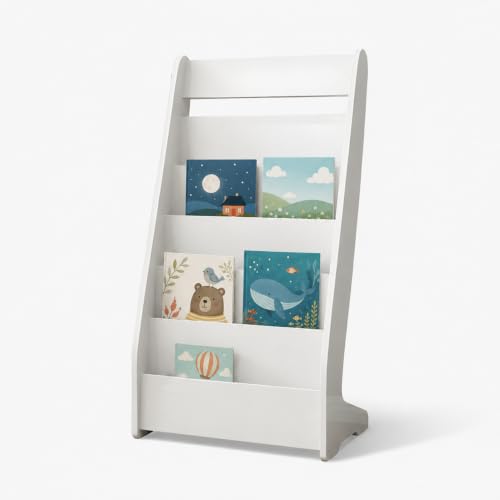 Quvex 5-Tier Magazine Rack, 35.4" Tall Curved Wooden Display Stand
