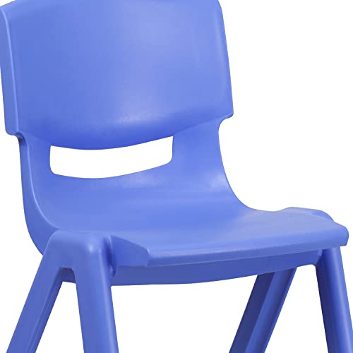 Flash Furniture 15.5 in Plastic Stackable School Chair, Blue, 4-Pack