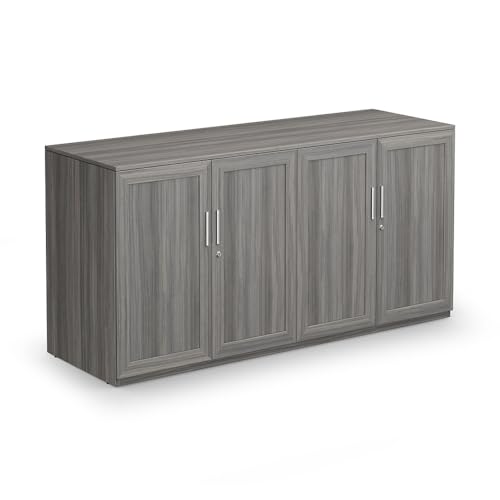 NBF Storage Credenza Office Cabinet for Workspace Organization, Warm Ash