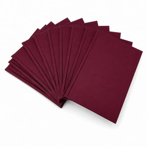 Peleman formally Unibind Thermal Hardcovers Binding Covers for Professional Documents, Journals & Notebooks – No Spiral or Comb Required - Pack of 10 (bordo, Spine Capacity 60 Sheets Max)