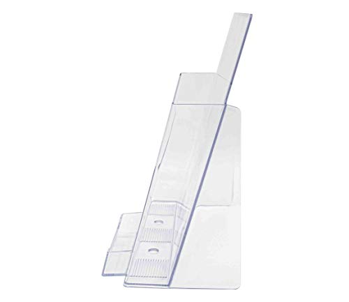 Marketing Holders 8 1/2”W Magazine Holder With Business Card Pocket Attached Value Pack Of 20 Acrylic Rack Cards Newsletter Pamphlets Clear Countertop Document Catalog
