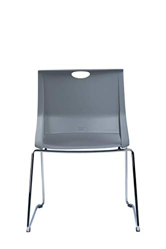Sidanli Gray Stackable Chairs, Modern Waiting Room Chairs (Set of 4)