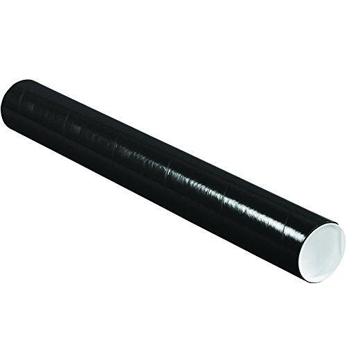 Tape Logic TLP3024BL Mailing Tubes with Caps, 3" x 24", Black (Pack of 24)