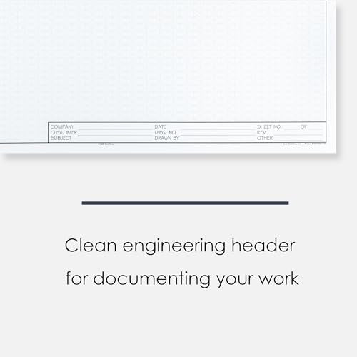 GeekNavy 11" x 17" Isometric Graph Paper 50 Sheets Landscape - 0.25" Grid, Non-photo Blue, High Brightness, Drafting, Engineering, Art, 3D Design (3-Pack)