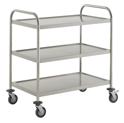 CenPro 32L-034 33x21 Knocked Down Stainless Steel 3-Shelf Utility Cart
