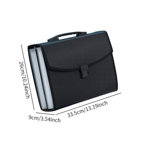 LOUYENOUS Expanding File Folder File Organizer Portable Reusable Storage Folder Paperwork Folder Wallet Document Organizer for Office, Black(Black)
