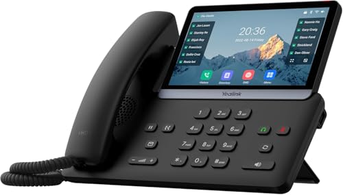 YealinkSIP-T87W (1301227) - Wi-Fi IP Phone - 16 SIP Accounts - 7-inch Color Multi-Point Touch Screen - Dual-Port Gigabit Ethernet, PoE, Power Adapter Not Included
