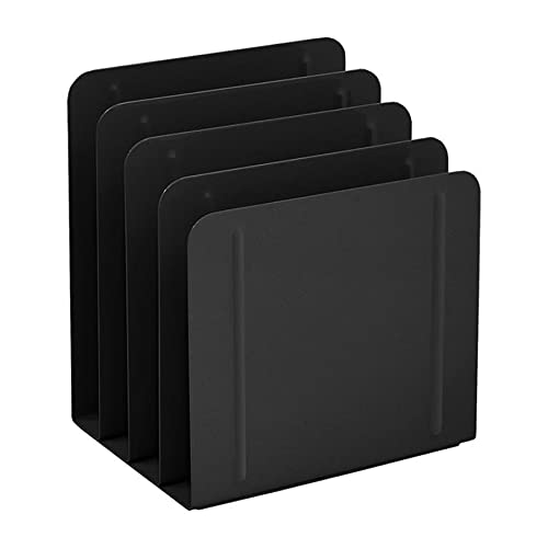 Acrimet 4 Section File Sorter Vertical, Metal Desktop Organizer, Black