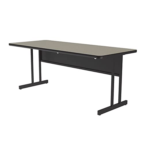 Correll 30"x72" Home & Office Computer Desk, Durable Savannah Sand High Pressure Laminate Top, 29" High Training Workstation, Steel Frame & Modesty Panel, Wire Management, Made in The USA