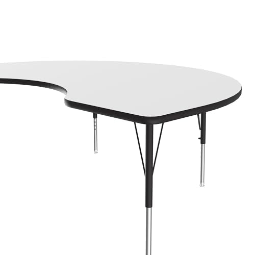Correll 48" x 72" Kidney Dry Erase School Activity Table, Markerboard/Black