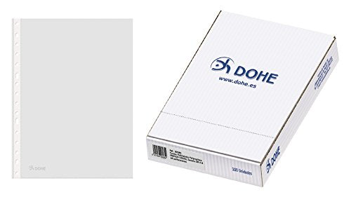 Dohe – Pack of 100 Filing Folder Pockets, 16 Holes, A4, Clear.