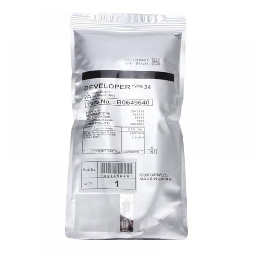 DVBKXIZT B0649640 Black Developer Type 24 Compatible with Printer Models AF 1060 1075 2051 2060 2075 MP5500 MP6000 MP7001 MP6001 MP6002 MP6500 MP7000 for Part Number B0649640