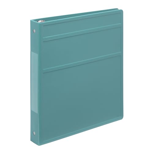1" Heavy Duty Plastic Binder, Round Rings, Powder Blue, Case of 18