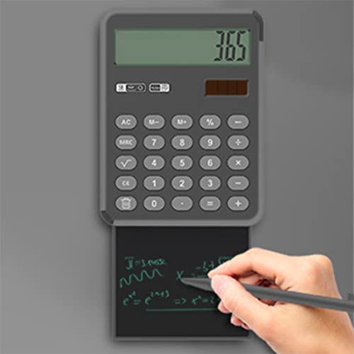 QERTYHJK Handwriting Board Calculator Pull-Out 12-Digit Solar Power Supply Compact Portable Large-Screen