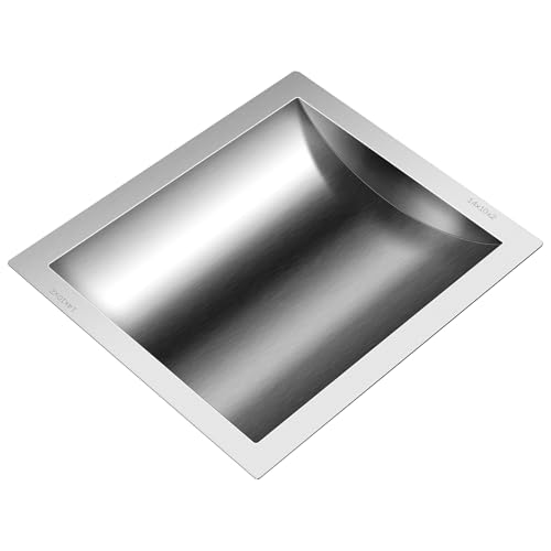 Hasopy Drop-in Deal Tray 304 Stainless Steel Cash Window Embedded Trading Tray for Gas Stations, Cash Register Window, Ticket Window,14" (L) X 10" (W) X 2" (D)