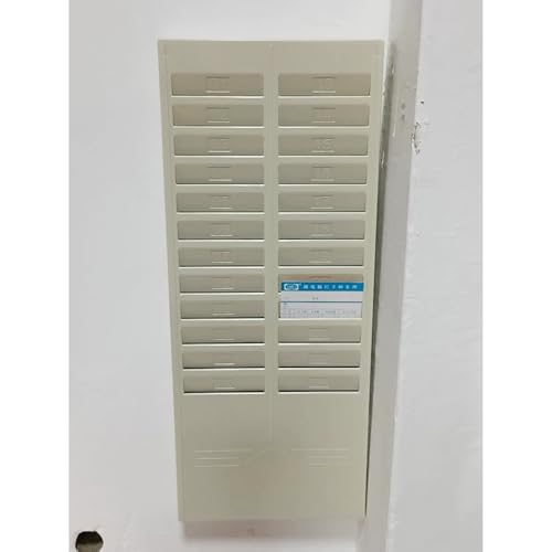 RENLXFI 24 50 Slots Time Card Organizer 2 Pack, Wall Mount Plastic Holder for Stacking and Organizing Employee Time Cards, with Numbered(2 Pack Gray,24-Pocket Slots)