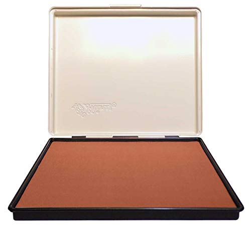 Uimprint Extra Large 8'' x 12'' Industrial Rubber Stamp Ink Pad in Metal Case, Light Brown Stamp Pad