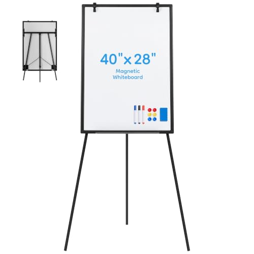 Magnetic Easel Whiteboard 40" x 28", Adjustable Tripod Stand