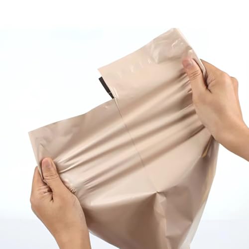 YINUK 50pcs Mailing Bag Plastic Express Apricot Bag for Express Packing Bag Thickened Garment Waterproof Mailing Bag Envelope Bag(50x70cm)