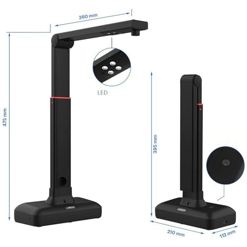 A2/A3 Large Format Book & Document Scanner, 26MP High Resolution Overhead Scanner, with Auto-Flatten & OCR, Non-Destructive Scanning for Maps, Newspapers