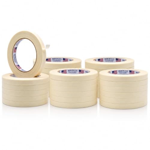 WOD MT5 Masking Tape 1/2 inch for General Purpose/Painting - Case of 72 Rolls - 60 Yards per roll