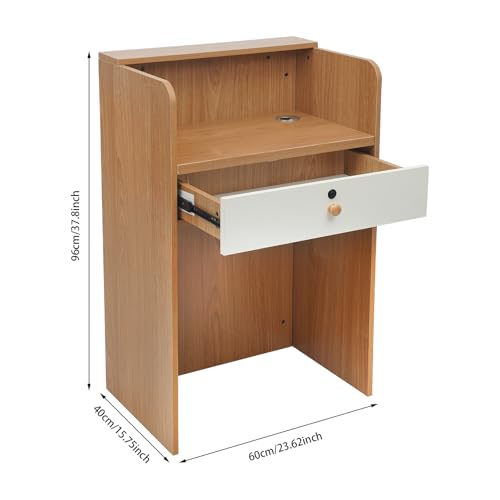 BalySam Reception Desk with Illuminated Strip and Storage Drawer for Retail Boutique