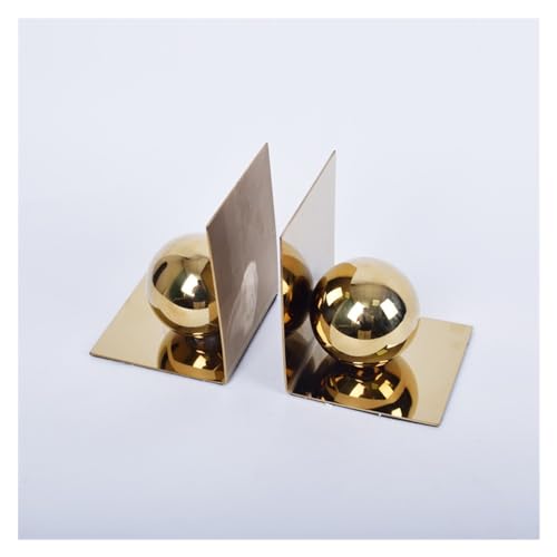 hezhuhe2258 Bookends Bookend Decorative Book Ends for Office Shelves Simple Ball Metal Bookends Heavy Duty Book Stoppers Decor Home School Bookshelf Book Holder